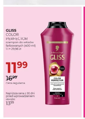 Color Perfector szampon do włosów farbowanych Gliss promocja w Drogerie Jawa