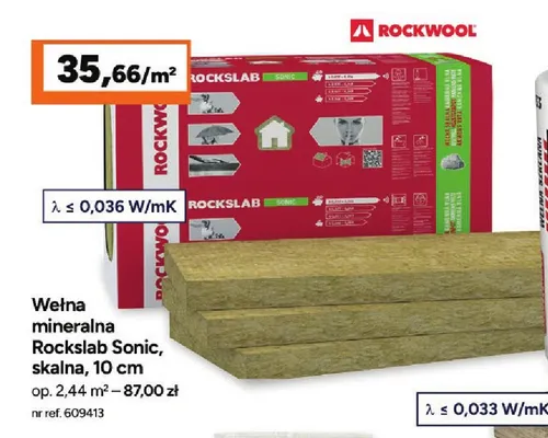 Wełna mineralna Rockwool Rockslab Sonic 10 cm promocja w Bricoman