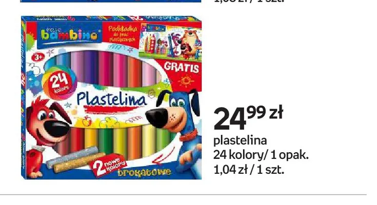 Plastelina 24 kolory Bambino promocja w Empik