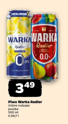Piwo bezalkoholowe Warka Radler Jabłko z Gruszką promocja w Netto
