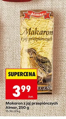 Makaron z jaj przepiórczych Almar promocja w Biedronka