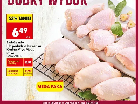 Świeże podudzie kurczaka Kraina Mięs Mega Paka promocja w Biedronka