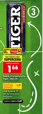 Napój energetyczny Tiger Classic promocja w Biedronka