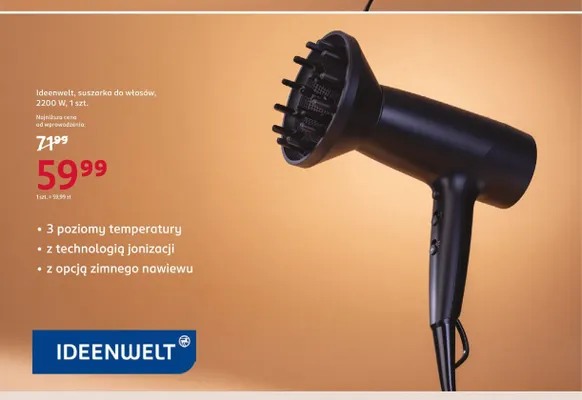 Suszarka do włosów Ideenwelt promocja w Rossmann