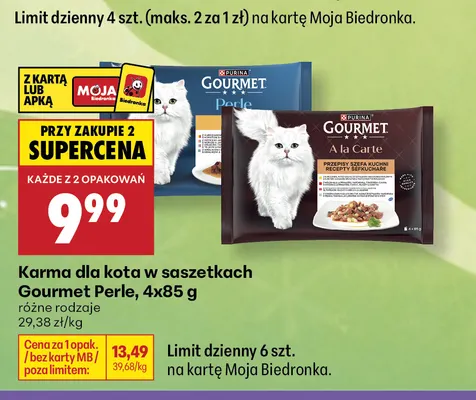 Karma dla kota w saszetkach Gourmet Perle 4-pak promocja w Biedronka