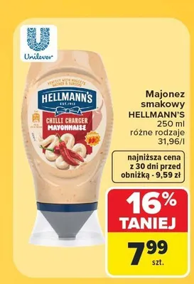Majonez smakowy Hellmann's Chilli Charger promocja w Carrefour Market