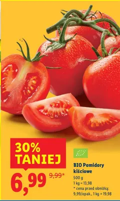 BIO Pomidory kiściowe promocja w Lidl