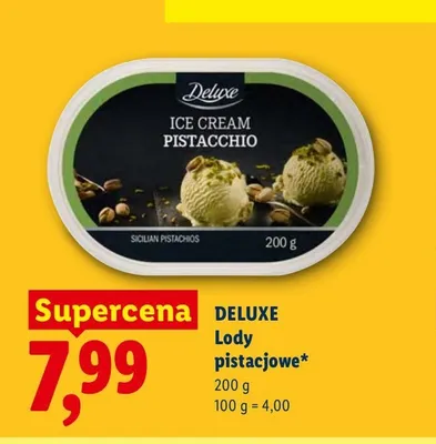 Lody pistacjowe Deluxe promocja w Lidl