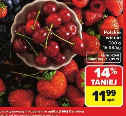 Wiśnie polskie promocja w Carrefour