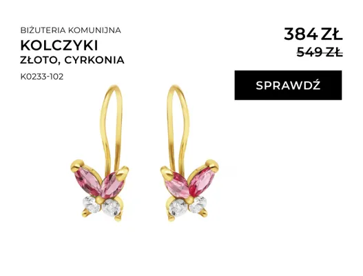 Kolczyki złoto cyrkonia promocja w Briju