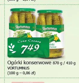 Ogórki konserwowe Vortumnus promocja w CEZAR Delikatesy