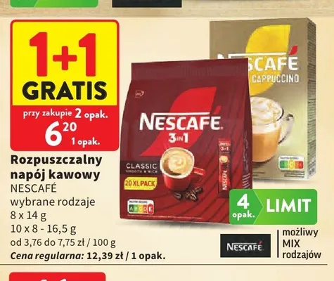 Rozpuszczalny napój kawowy Nescafé 3in1 Classic promocja w Intermarche