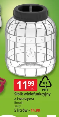 Słoik wielofunkcyjny z tworzywa Browin 3 l promocja w Leclerc