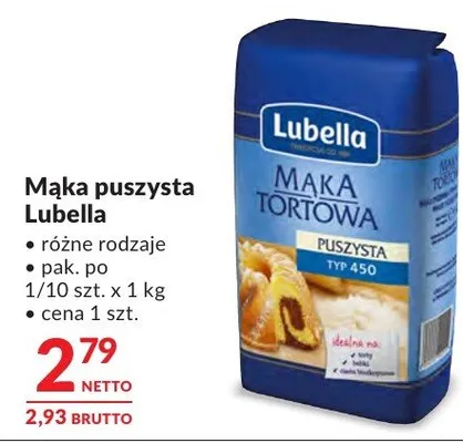 Mąka puszysta Lubella różne rodzaje promocja w Makro