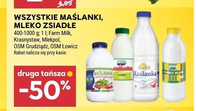 Maślanka Mrągowska Mlekpol promocja w Stokrotka