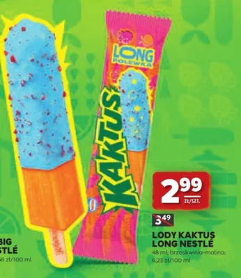 Lody Kaktus Long Nestlé brzoskwinia-malina promocja w Stokrotka