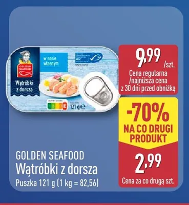 Wątróbki z dorsza Golden Seafood promocja w Aldi