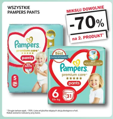 Pieluchomajtki Pampers Premium Care Pants rozmiar 6 promocja w Selgros