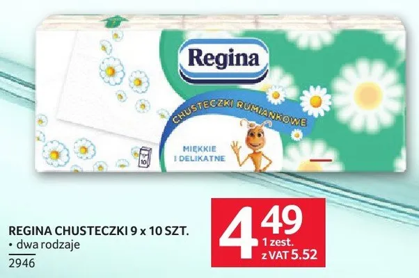 Chusteczki Regina 9 x 10 szt. promocja w Selgros