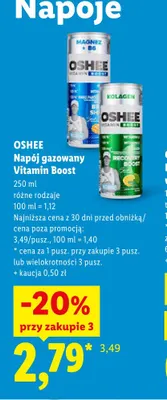 Napój gazowany Vitamin Boost Magnez + B6 Oshee promocja w Lidl