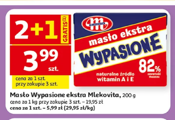 Masło Wypasione ekstra Mlekovita promocja w Auchan