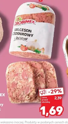 Salceson czosnkowy z kurcząt Drobimex promocja w Kaufland