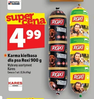 Karma dla psów kiełbasa Roxi z drobiem 900 g promocja w TOPAZ