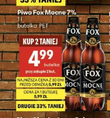 Piwo Fox Mocne 7% promocja w Delikatesy Centrum