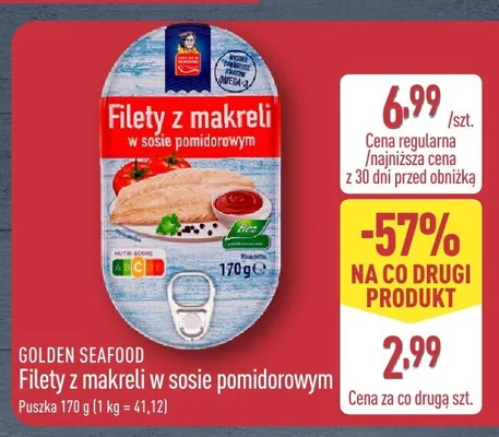 Filety z makreli w sosie pomidorowym Golden Seafood promocja w Aldi