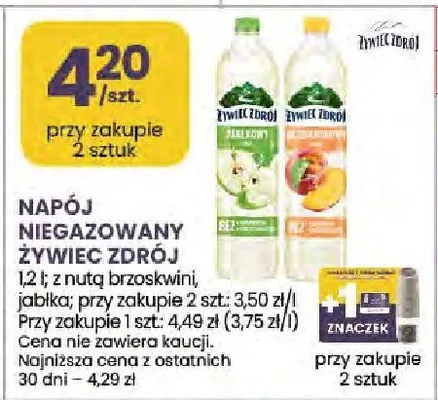 Napój Niegazowany Żywiec Zdrój z nutą brzoskwini promocja w Stokrotka