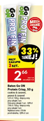 Baton proteinowy Go ON Protein Crisp cookies & caramel promocja w Twój Market