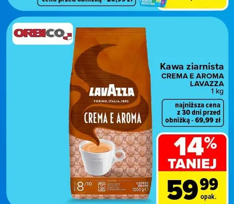 Kawa ziarnista Crema e Aroma Lavazza promocja w Carrefour