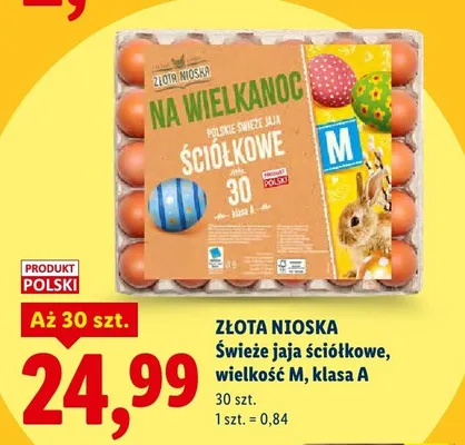 Świeże jaja ściółkowe, wielkość M, klasa A promocja w Lidl
