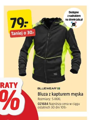 Bluza z kapturem męska Bluewear promocja w Jula