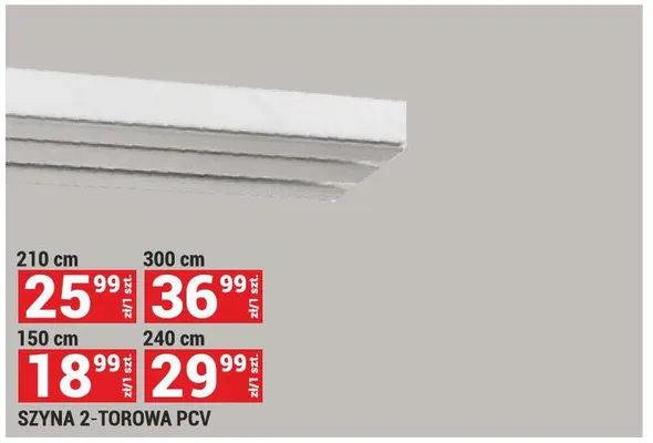 Szyna 2-torowa PCV 300cm promocja w Merkury Market