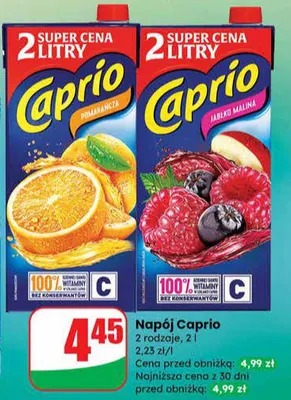 Napój jabłko malina promocja w Dino