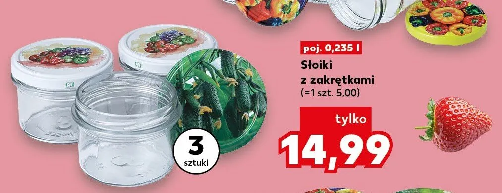 Słoiki z zakrętkami 3-pak 0,235 l promocja w Kaufland