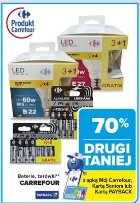 Baterie, żarówki CARREFOUR promocja w Carrefour