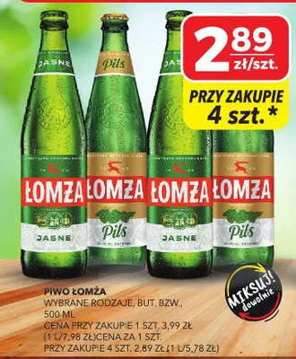 Piwo Łomża Pils promocja w Top Market
