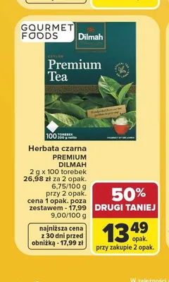 Herbata czarna Dilmah Premium Tea promocja w Carrefour