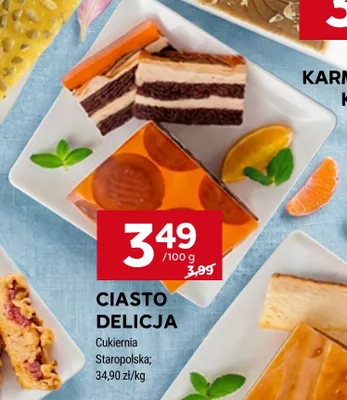 Ciasto Delicja Cukiernia Staropolska promocja w Stokrotka