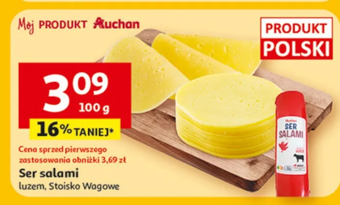 Ser salami luzem promocja w Auchan