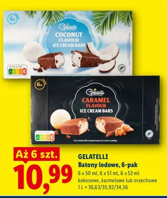 Batony lodowe 6-pak kokosowe Gelatelli promocja w Lidl