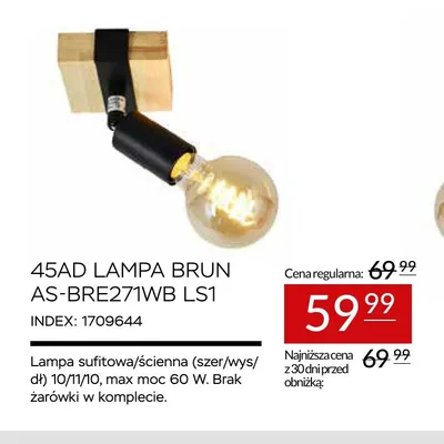 45AD Lampa Brun AS-BRE271WB LS1 promocja w Abra Meble