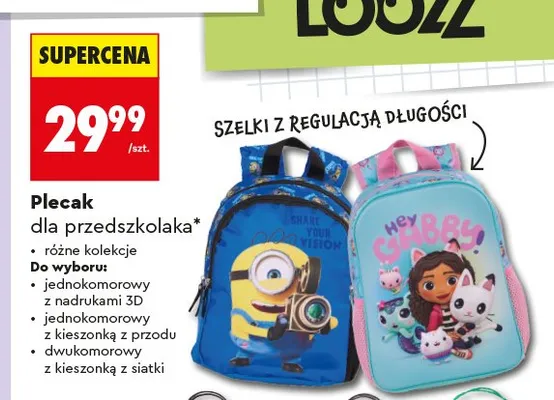 Plecak dla przedszkolaka LOOZZ promocja w Biedronka