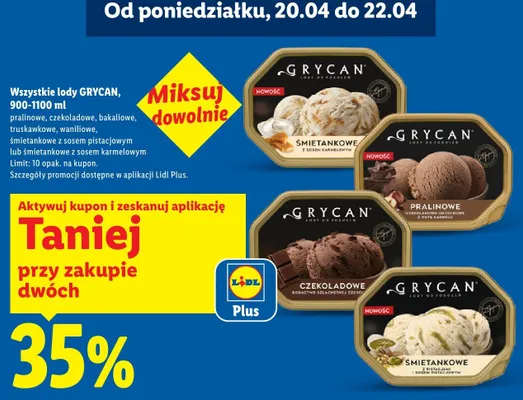 Lody Grycan pralinowe promocja w Lidl