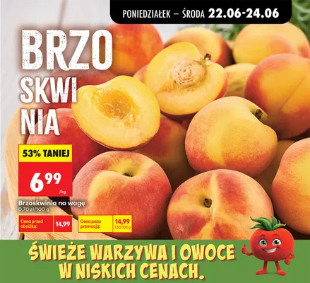 Brzoskwinia na wagę promocja w Biedronka