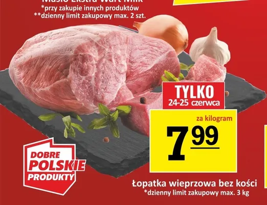 Łopatka wieprzowa bez kości promocja w Gram Market