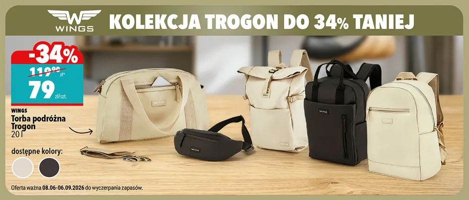 Torba podróżna WINGS Trogon 20 l promocja w Biedronka