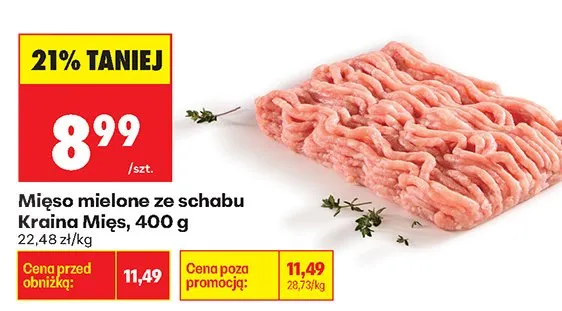 Mięso mielone ze schabu promocja w Biedronka